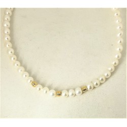 Collana Donna Kioto In Perle Di Acqua Dolce Con Chiusura E Sfere Oro Giallo 1000A/7DISC