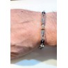 Bracciale Uomo ARKANO In Acciaio Con Pietre Nere E Particolari Rosé BA31NRB
