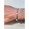 Bracciale Uomo ARKANO In Argento Con Sfere In Agata Bianca Venata ABBAB3
