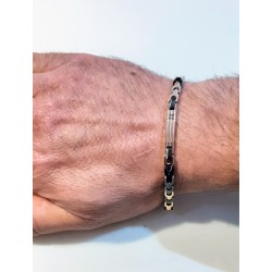 Bracciale Uomo ARKANO In Acciaio Rosé E Nero Con Diamanti Neri ABA014NR