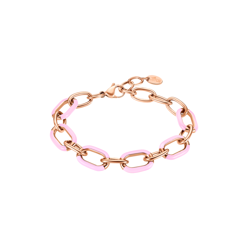 Bracciale Donna Lotus Style A Catena In Acciaio Rosé E Smalto Rosa LS2330/2/6