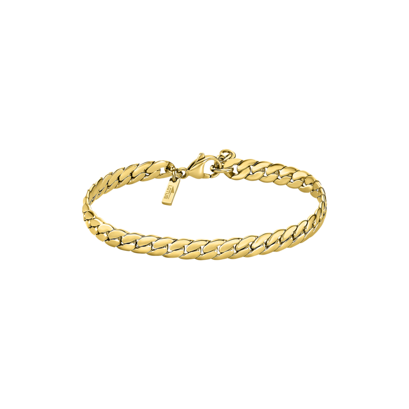 Bracciale Unisex Lotus Stile In Acciaio Dorato A Maglia Piatta LS2210/2/2