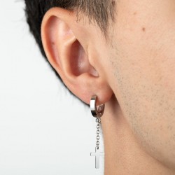 Orecchini Uomo Lotus Style A Cerchio Con Croce Pendente LS2173/4/1