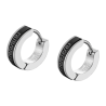 Orecchini Uomo Lotus Style A Cerchio Con Smalto Nero LS2159/4/1