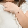 Bracciale Bimba Luca Barra JB124 In Acciaio Con Coccinella E Strass Rossi