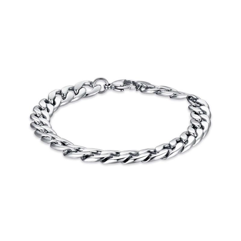 Bracciale Uomo Luca Barra BA1334 In Acciaio A Catena Maglia Grumetta