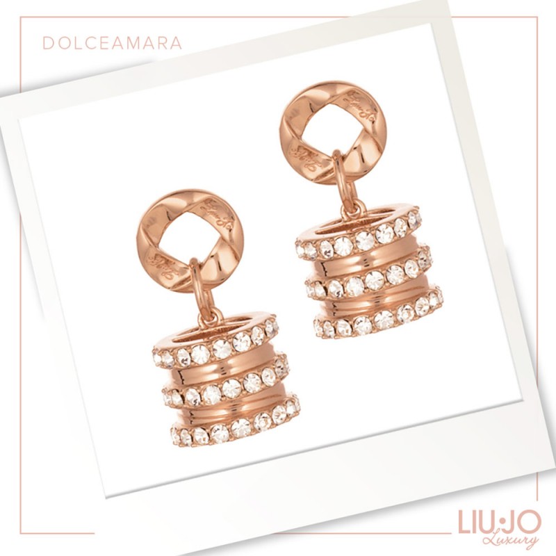 Orecchini pendenti in ottone rosè Liu-Jo LJ829