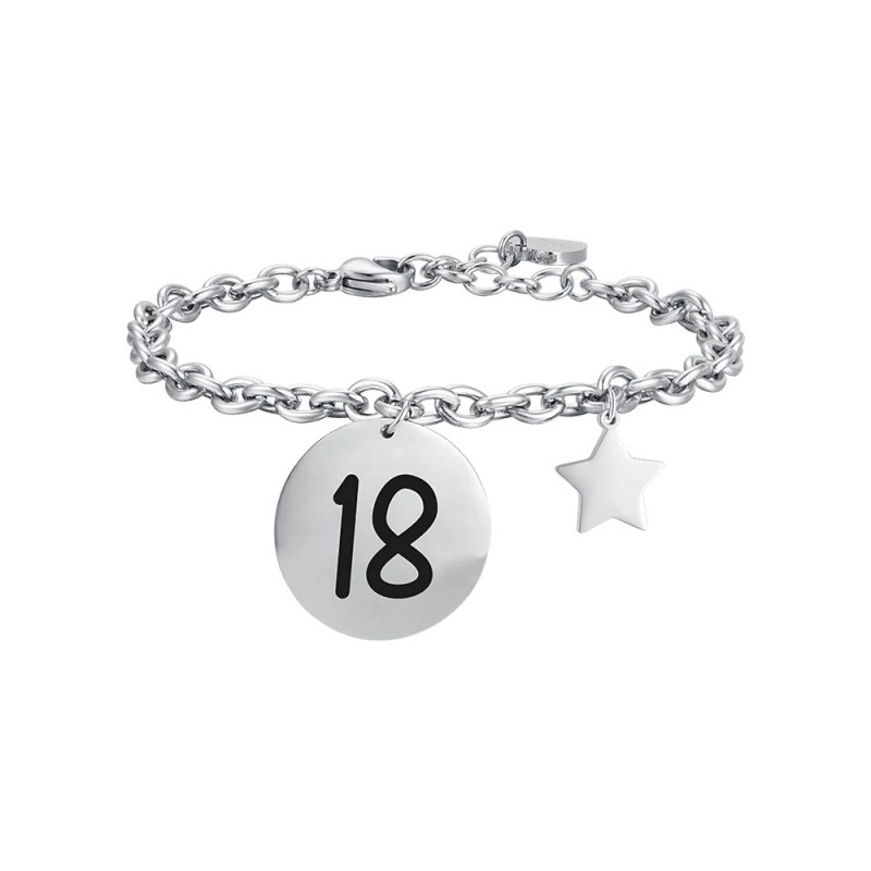 Bracciale Donna Luca Barra BK2496 In Acciaio Con Numero 18