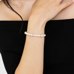 Bracciale Donna Luca Barra BK2096 In Acciaio Perle E 3 Sfere In Resina