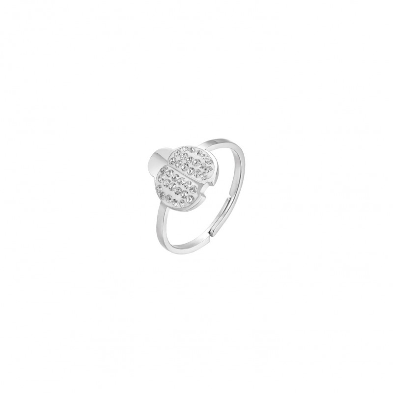 Anello Donna Luca Barra ANK179 In Acciaio Con Coccinella E Strass