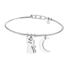 Bracciale Donna Lotus Style LS2035/2/1 Rigido In Acciaio Con Luna E Gatto