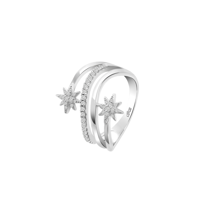 Anello Donna Lotus Silver LP3633-3/118 In Argento Con Stelle