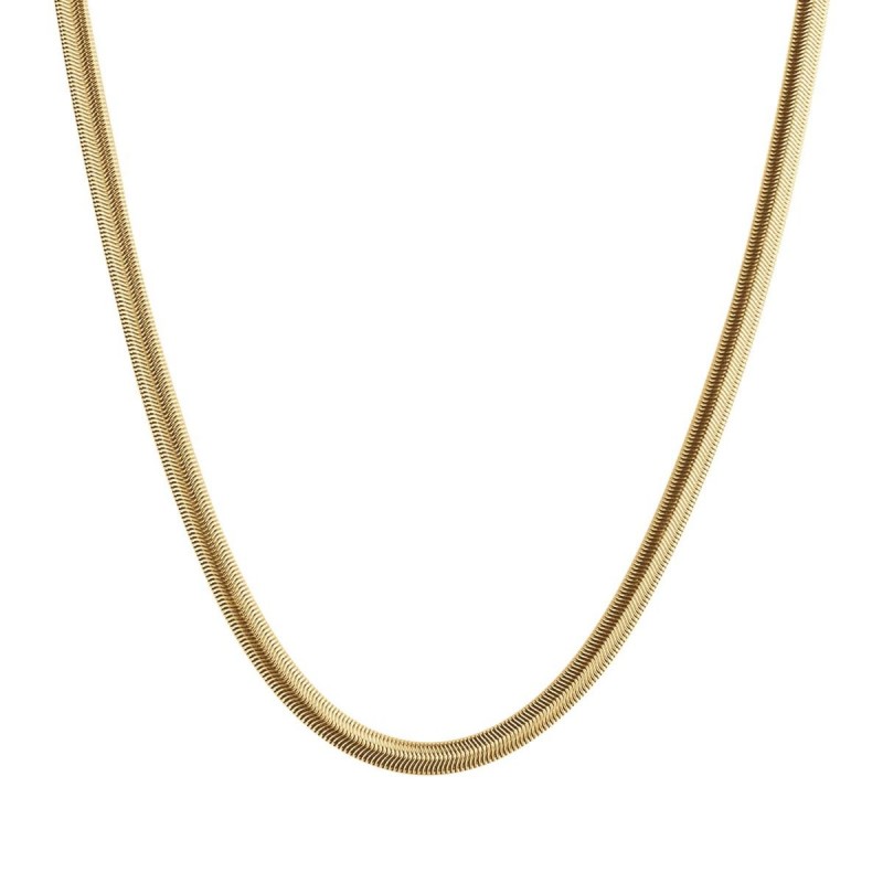 Collana Uomo Luca Barra CL275 In Acciaio Dorato Tipo Coda Di Topo Schiacciata