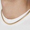 Collana Uomo Luca Barra CL275 In Acciaio Dorato Tipo Coda Di Topo Schiacciata