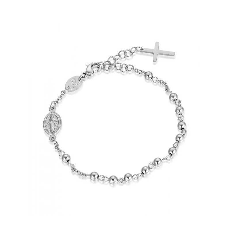 Bracciale Uomo Luca Barra In Acciaio Del Rosario BA1079
