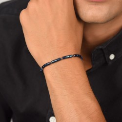 Bracciale Uomo Luca Barra BA1596 In Acciaio Con Elementi Blu