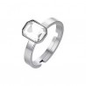 Anello Donna Luca Barra ANK476 In Acciaio Con Cristallo Rettangolare Trasparente