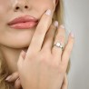 Anello Donna Luca Barra ANK476 In Acciaio Con Cristallo Rettangolare Trasparente