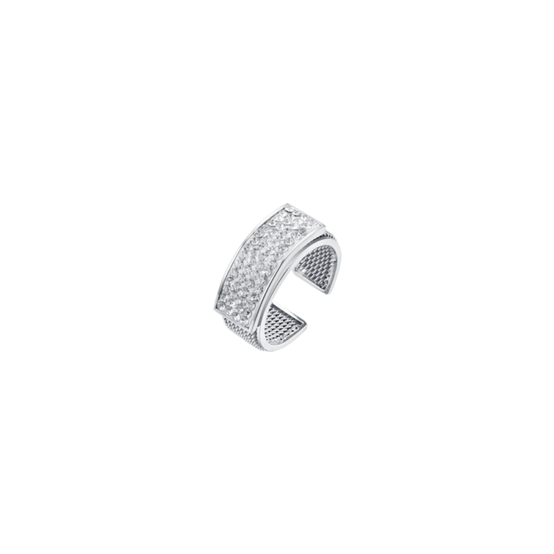 Anello Donna Luca Barra ANK484 In Acciaio A Fascia Con Strass