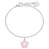 Bracciale Bimba Luca Barra JB104 In Acciaio Con Fiore Pendente