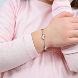 Bracciale Bimba Luca Barra In Acciaio Con Unicorni Smaltati JB119