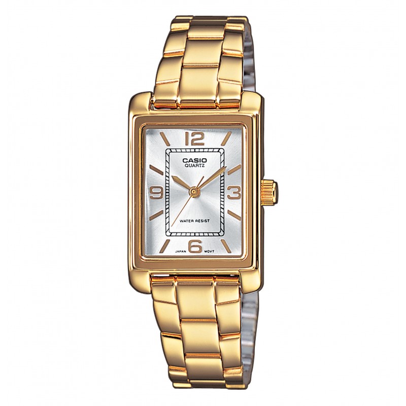 Orologio Donna Casio LTP-1234PG-7AEG Rettangolare Con Cassa E Cinturino Dorati